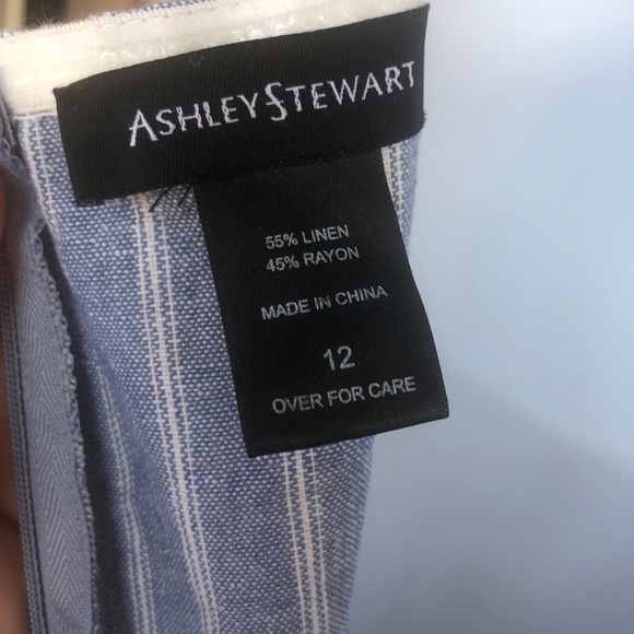 Ashley Stewart blue and white striped romper sz 12 - Picture 6 of 9